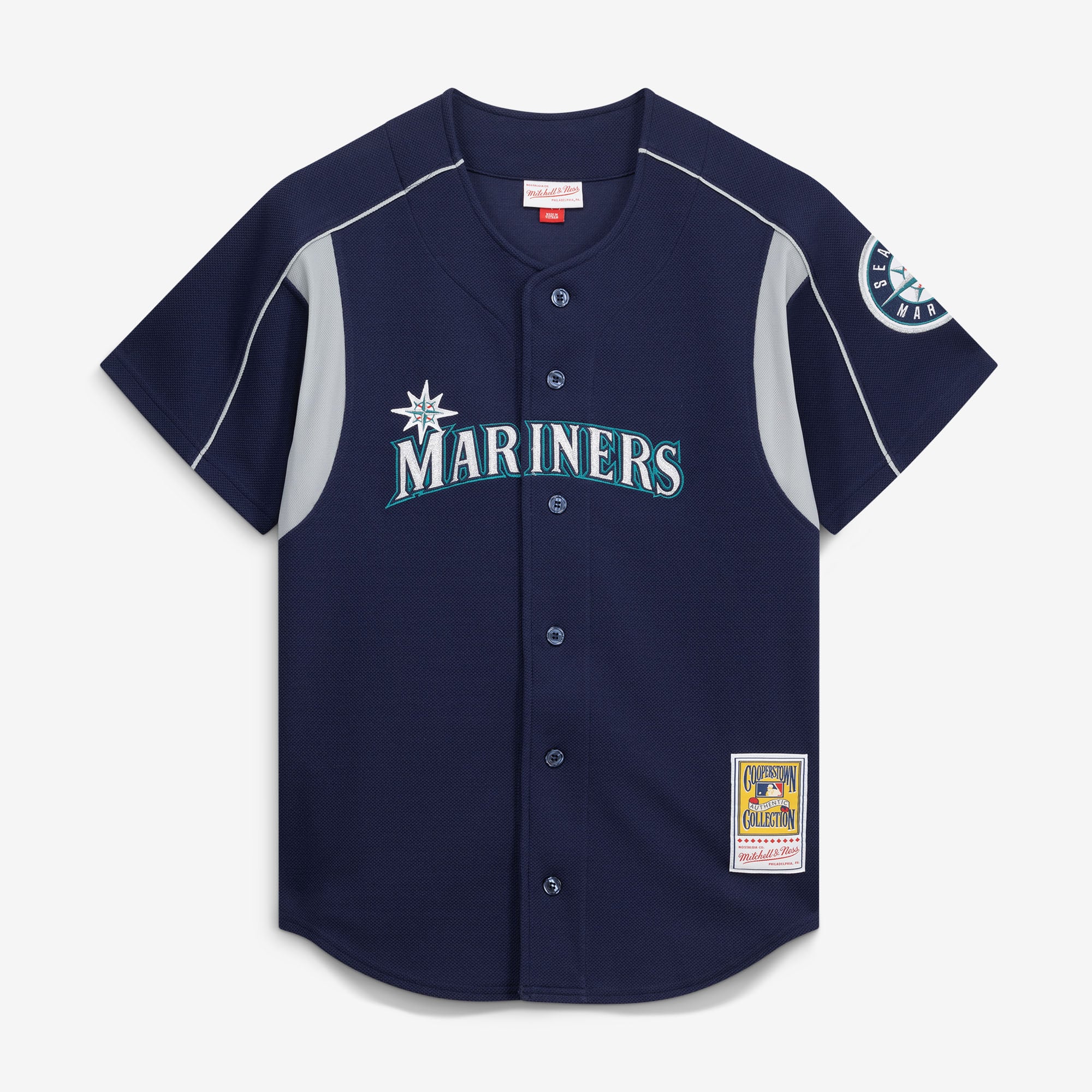 Mitchell & Ness Ichiro Suzuki Herren-Schlagtrainingsjersey in Marineblau aus der Seattle Mariners Cooperstown Kollektion