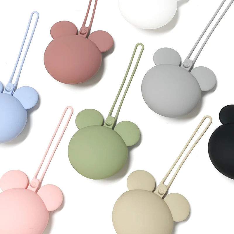 Mausförmige Schnullertasche Baby Beruhigungssauger Silikon Staubschutz-Organizer Tasche Tragbare Baby Schnullerketten-Tasche Image