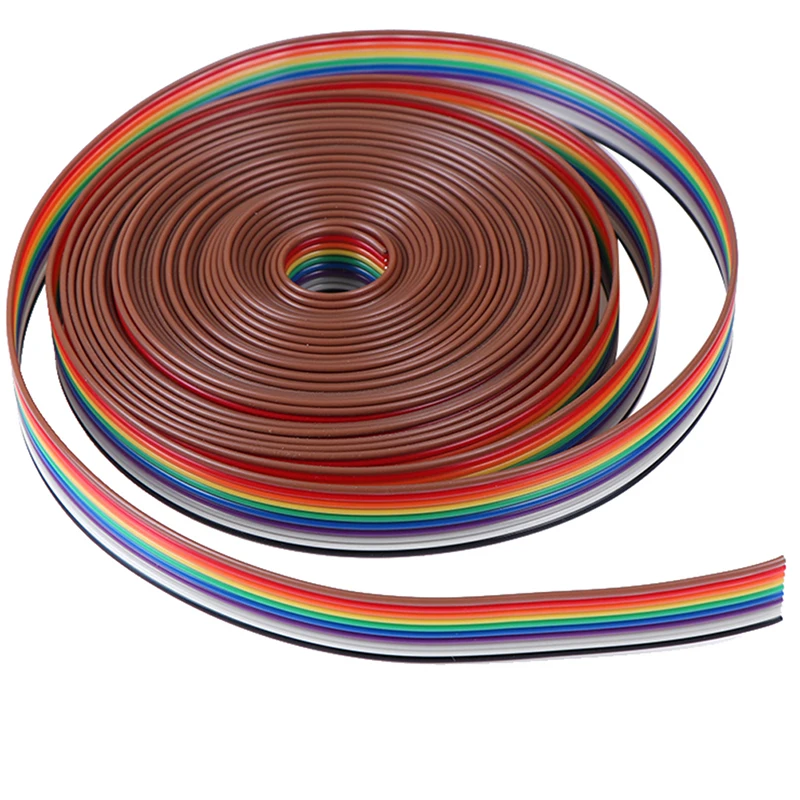 1 Rolle 5 Meter/Los Farbe Regenbogen Flachbandkabel Draht Flachbandkabel 10 Wege Flachkabel Image