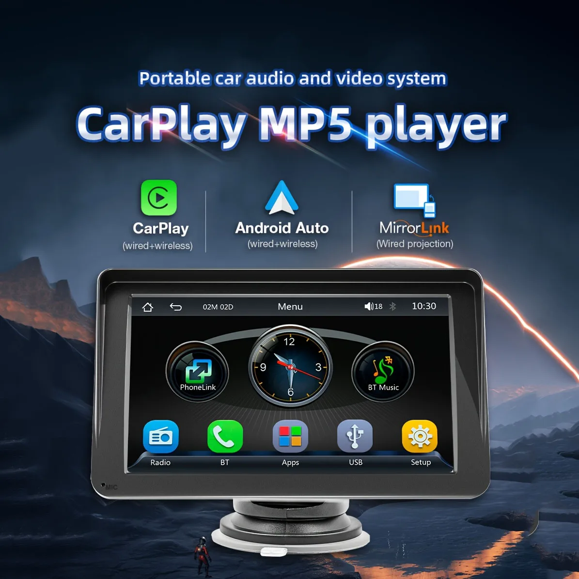 7-Zoll-Autoradio Doppel-DIN-Multimedia-Player mit USB-Unterstützung Image