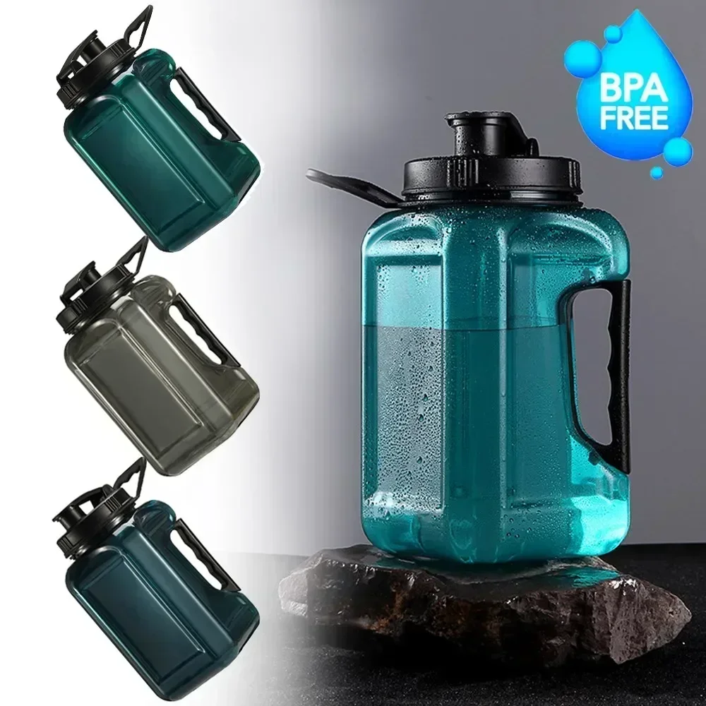 2,4L Sportwasserflasche, große BPA-freie Fitnessflasche mit Griff für Fitnessstudio, Radfahren, Camping, Wandern – tragbarer Trinkbecher Image