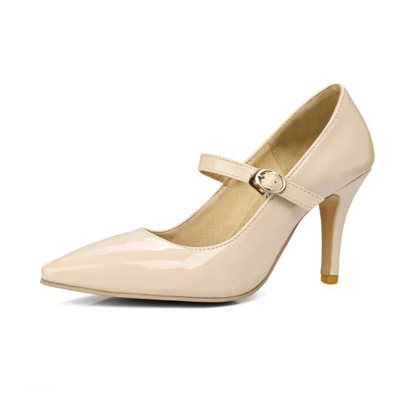 BLXQPYT Frauen Schuhe Elegante Mode Spitz High Heels Schwarz Rot Rosa Schnalle Party Hochzeit Schuhe Pumps Große Größe 33-54 435