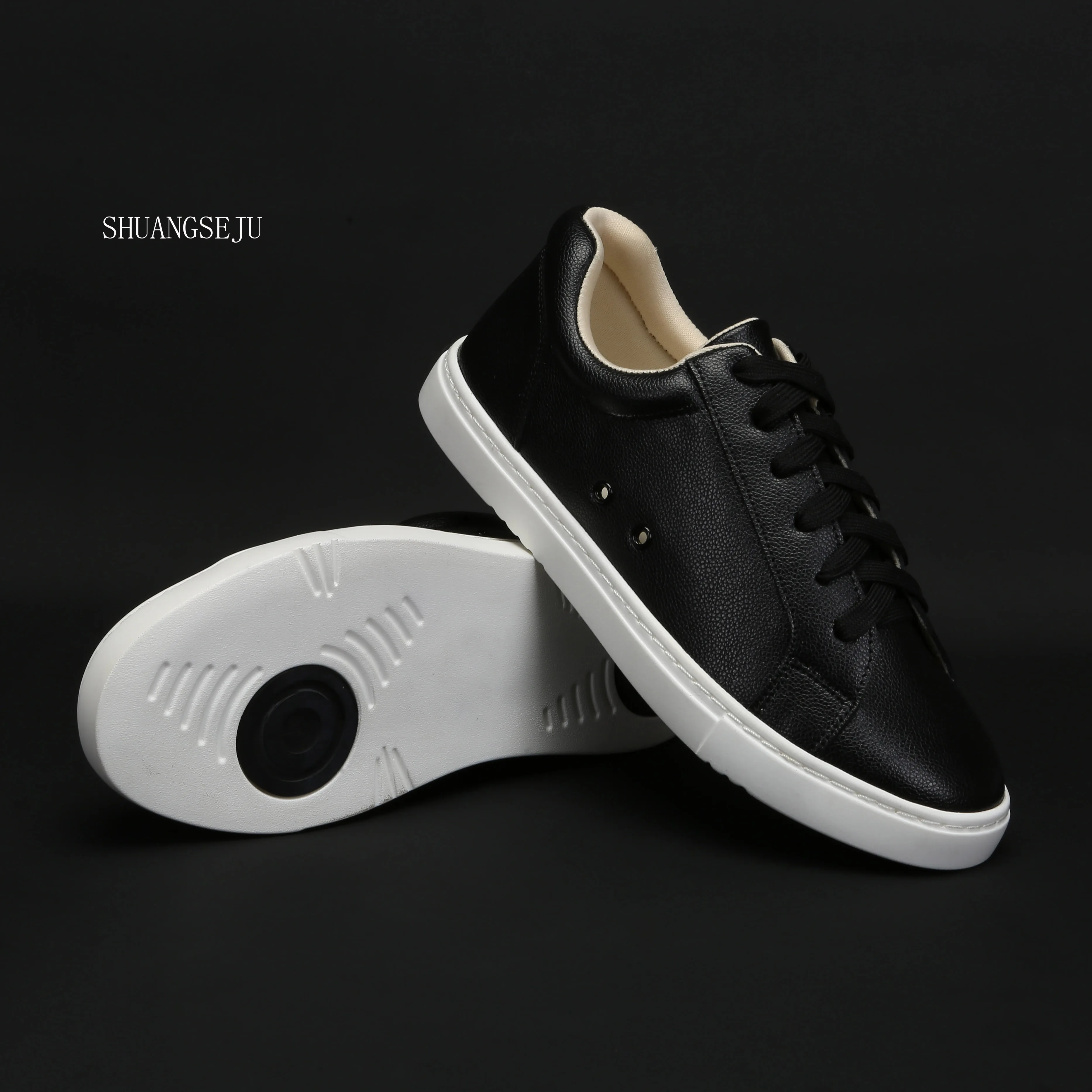 SHUANGSEJU Schwarze Sporttanzschuhe für Männer und Frauen, Bachata Salsa Tanzschuhe, flache Street Dance-Schuhe für einfache Rotation