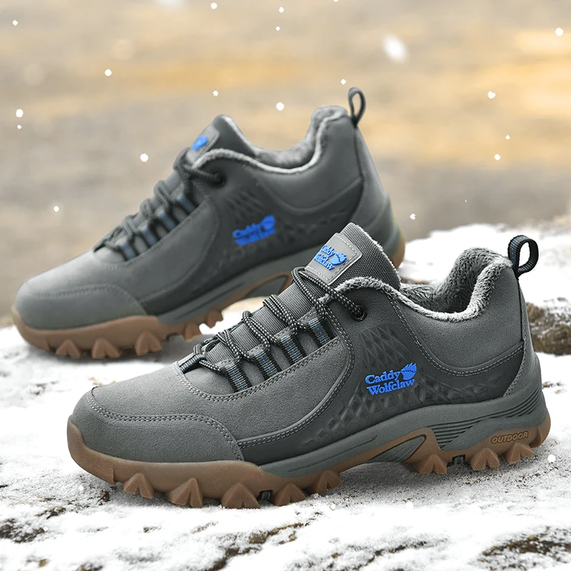 Winter Outdoor Anti-Rutsch Verschleißfeste Wanderschuhe Herren Wasserdichte Buffalo Sehnensohle Touristenschuhe dicke Sohle Warm Lässig