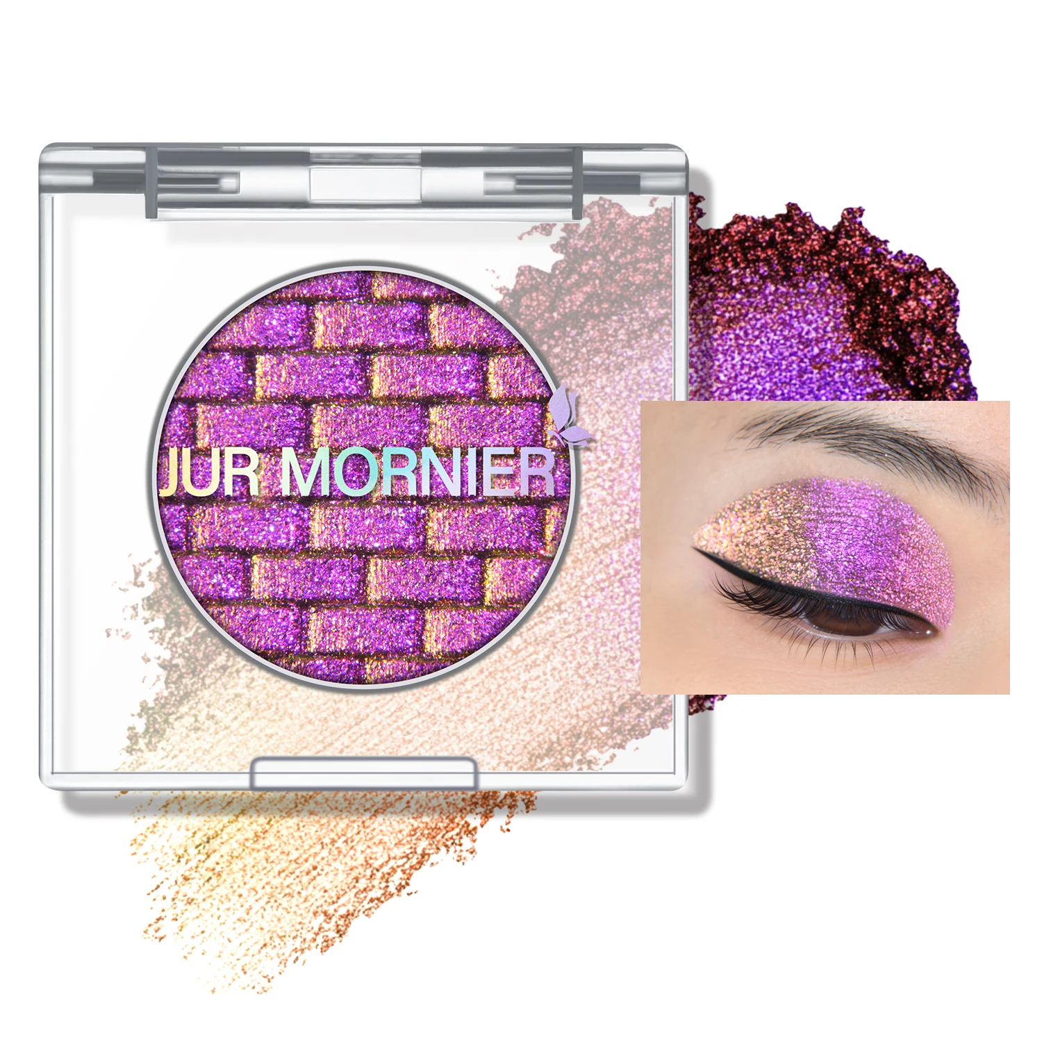 JUR MORNIER Multichrome Lidschatten, Duochrome Perlenpuder Glatter Gepresster Veganer Wasserfester Cremiger Glitzer-Lidschatten Image