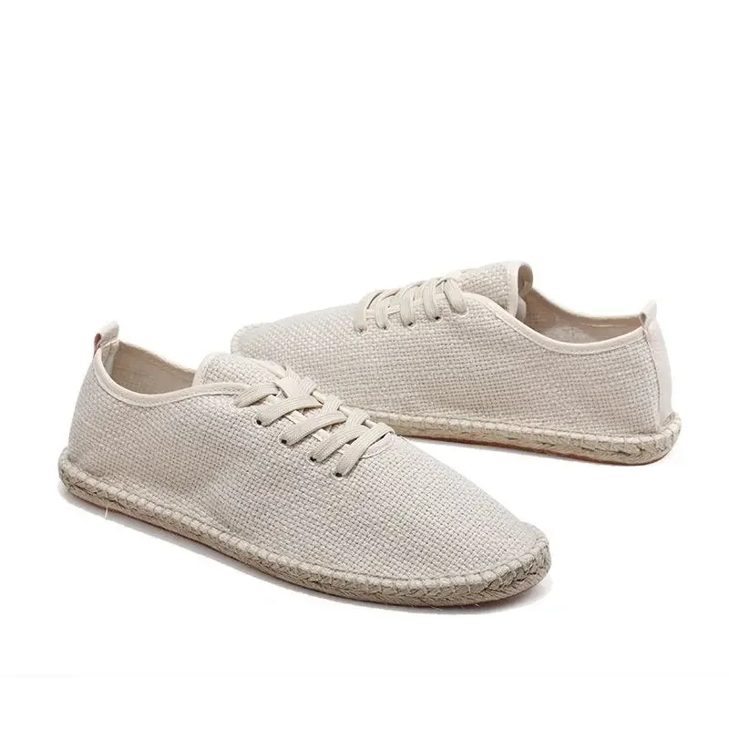 Sommer Leinen Atmungsaktive Casual Wohnungen Schuhe Herren Espadrilles Faulenzer Mode Männer Leinwand Schuhe Casual Fischer Fahren Schuhe