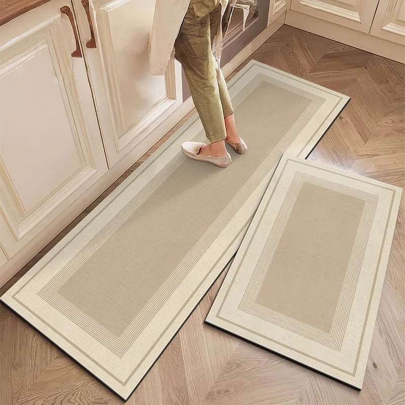 Kitchen Floor Mat Non-slip Waterproof Oil-proof Carpet Minimalist Solid Color Long Rug Home Decoration Large Size Foot Mats 양탄자