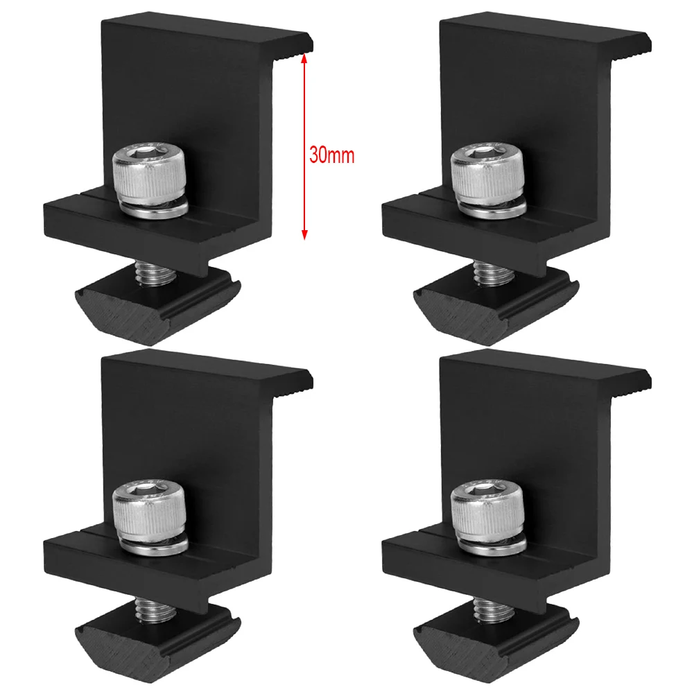 Moduli solari da 30/35mm Staffa fotovoltaica Foglio trapezoidale Tetto piatto Morsetto terminale per binario di montaggio in alluminio Accessori per montaggio su pannello solare fotovoltaico