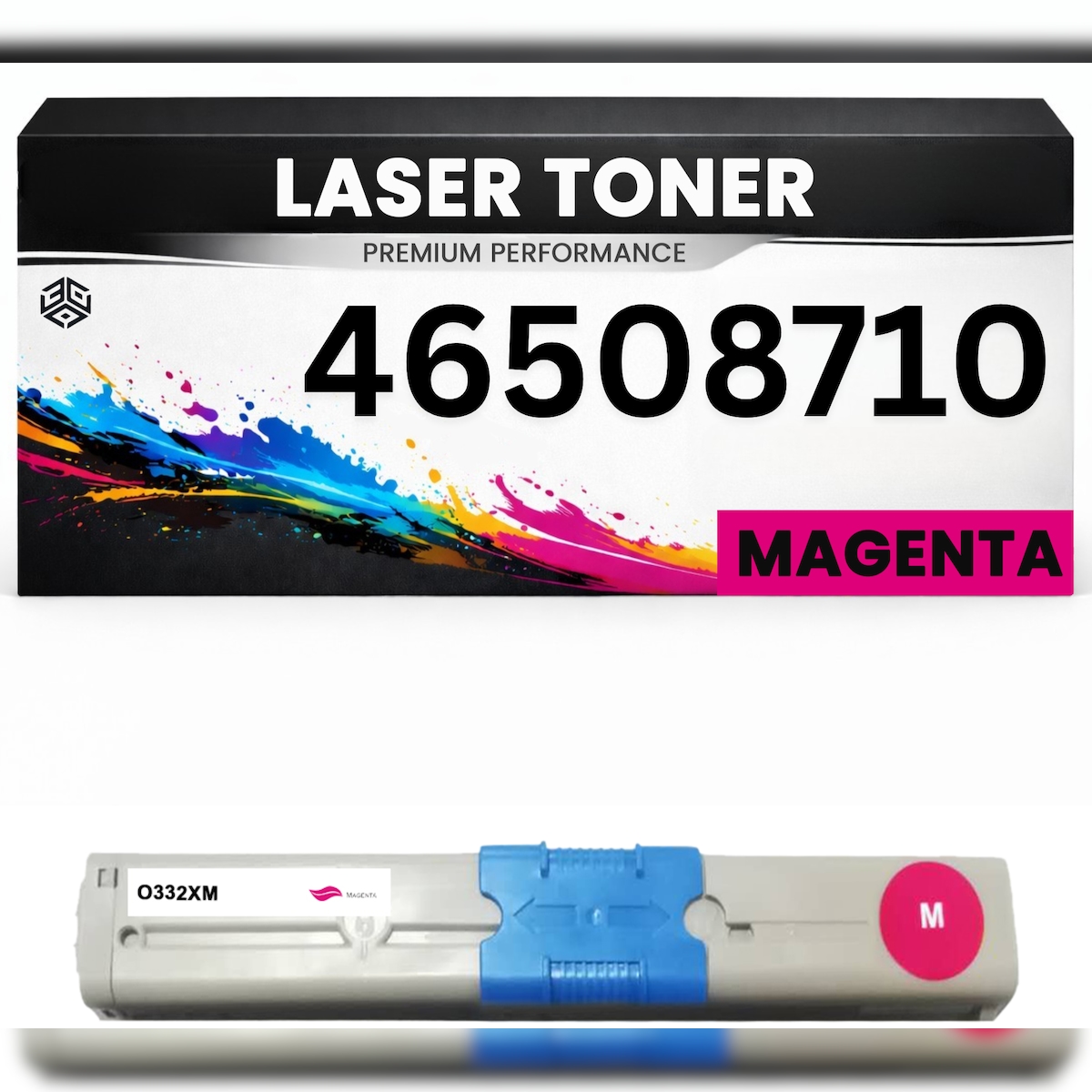 3DPlady Toner 46508710 Magenta für OKI kompatibel hochwertige Premium Alternative für Okidata C332dn, MC363dn, Oki C332dn, MC363dn Image