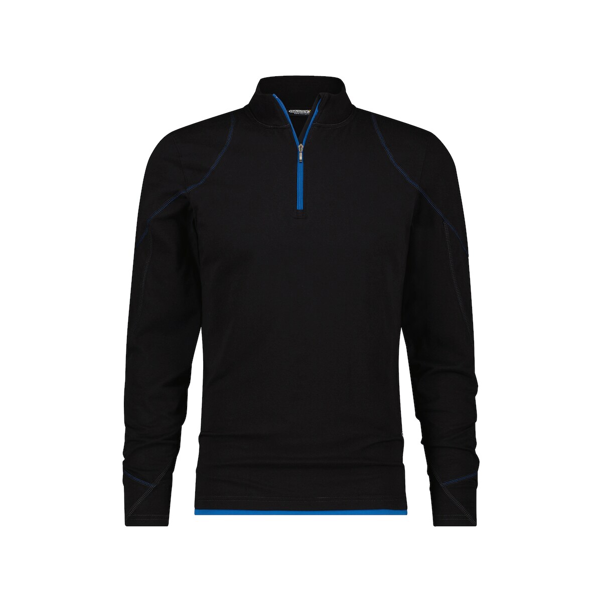 DASSY® Sonic T-Shirt mit langen Ärmeln, D-FX Flex, RV Kinnschutz, Schulter verstärkt, Firmenveredelung, Art. 710012 schwarz/azurblau M Image