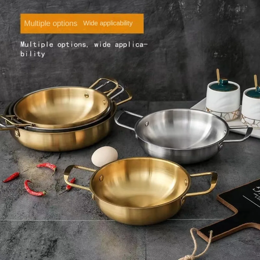 Pot de riz pour fruits de mer en acier inoxydable, poêle Paella de cuisine domestique, assiettes de pique-nique, ustensiles de cuisine, casserole, Pots secs avec poignée pour la cuisine