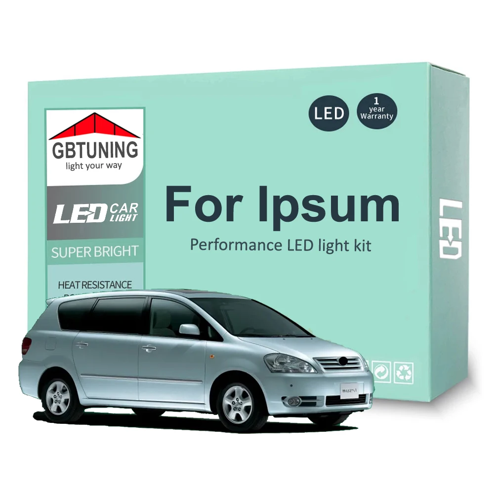 Kit lampadina interna a LED per Toyota Ipsum 1996-2005 2006 2007 2008 2009 Car Map Dome lettura lampada del bagagliaio Canbus senza errori
