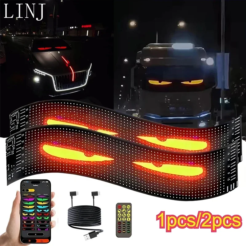 LED Matrix Pixel Panel Light Bluetooth App 5V USB Control Scrolling Advertising LED Car Sign Animation Programmable For Car Sho