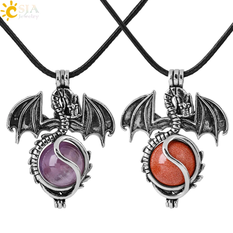 Dragon collana collane con ciondolo in cristallo pietra naturale ametiste quarzo rosa ametista occhio di tigre gioielli ciondolo pietra naturale vere ciondoli collane collana uomo collana pietre
