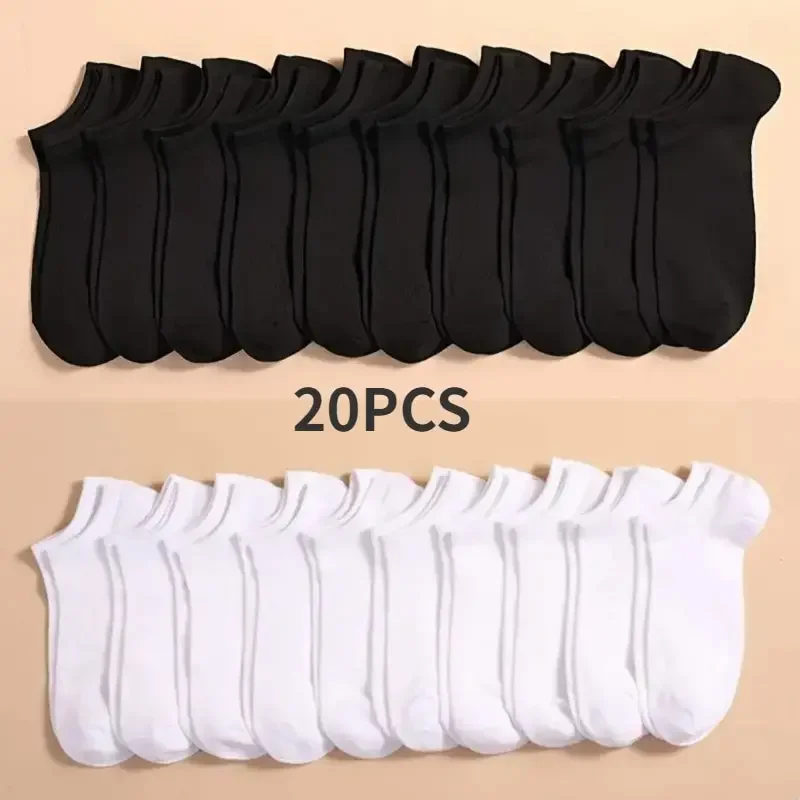 10 Paar/20 Paar Unisex Casual Bootssocken Dünn, Atmungsaktiv, Komfortabel, Geruchshemmend, Schweißabsorbierend, Niedrig Geschnittene Knöchelsocken für Männer und Frauen Image