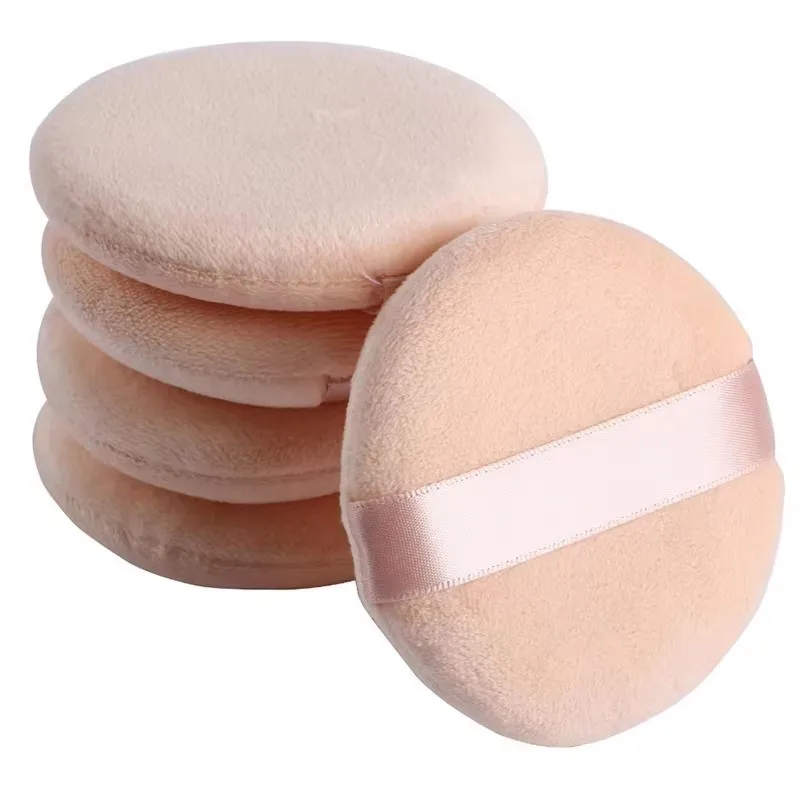 10/60 Stück runder Gesichtspuder-Foundation-Puff, tragbarer weicher kosmetischer Puff für Make-up-Anwendungen, Beauty-Tool, unverzichtbares Make-up Image