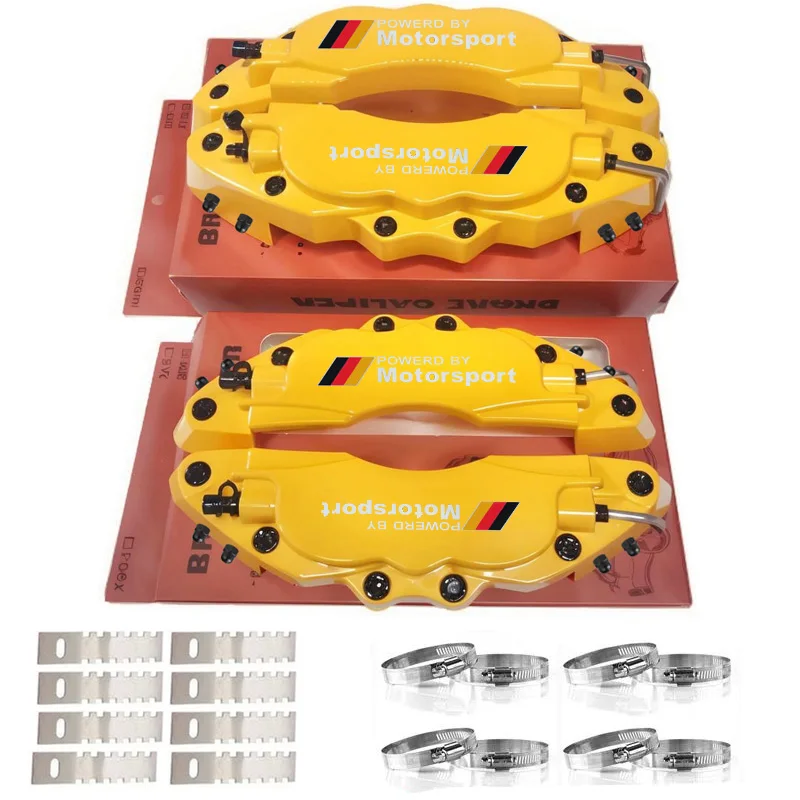 Befestigung durch Schrauben, 2 x 2 Stück ABS-Kunststoff-Bremssattelabdeckung, Motorsport-Logo, Auto-Styling, Autozubehör Image