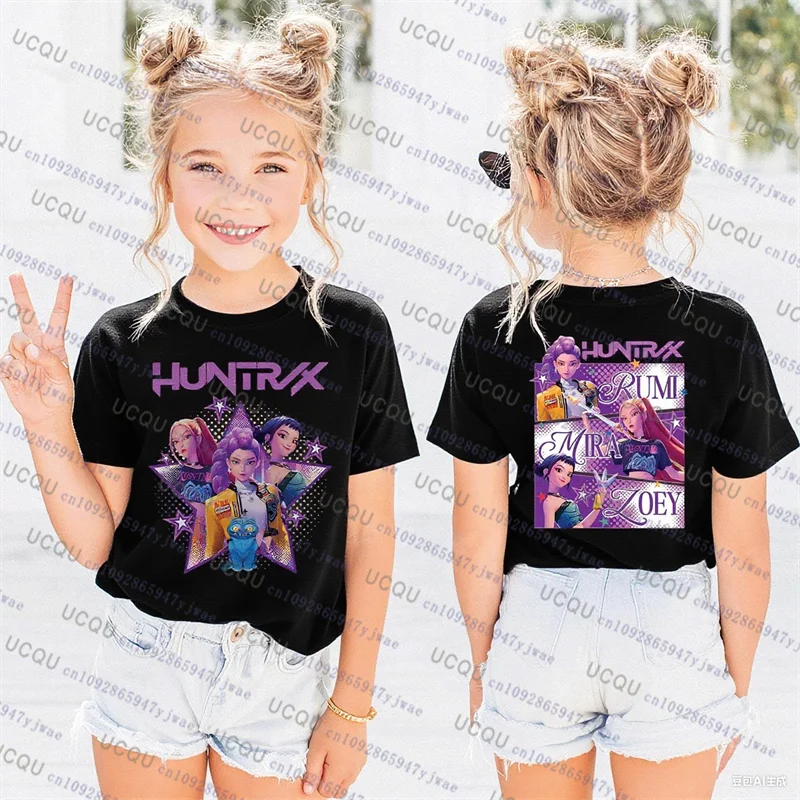 Kpop Demon Hunters Eltern-Kind-Kurzarm-T-Shirt Kpop Demon Hunters Cosplay T-Shirt Harajuku Casual Fashion Baumwolle Kinder-T-Shirt Image