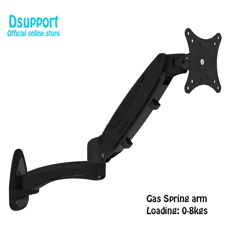 Aluminium-Gasdruckfeder 360-Grad-Vollbewegung Höhenverstellbare 15"-27" LCD-Monitorhalterung TV-Wandhalterung Arm GM112W Image