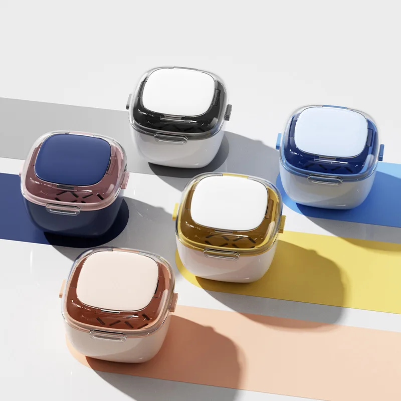 10Pcs Prothese Lagerung Box Unsichtbare Hosenträger Kieferorthopädische Retainer Reinigung Und Reinigung Boxen Prothese Ältere Tragbare Einweichen Box Image