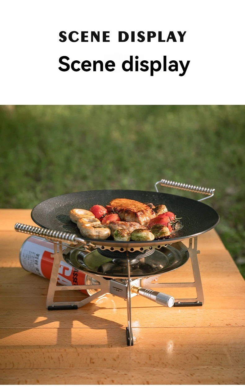 CAMPINGMOON GRW-33F Antihaft-Backblech mit Steinoptik Mittelgroße Bratpfanne Faltbare Grillplatte für Küche und Kochen Image