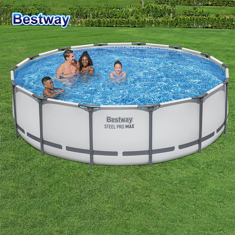 Bestway 56950 Steel Pro MAX 4,27m x 1,07m Runder Metallrahmen-Aufstellpool-Set für den Garten Image