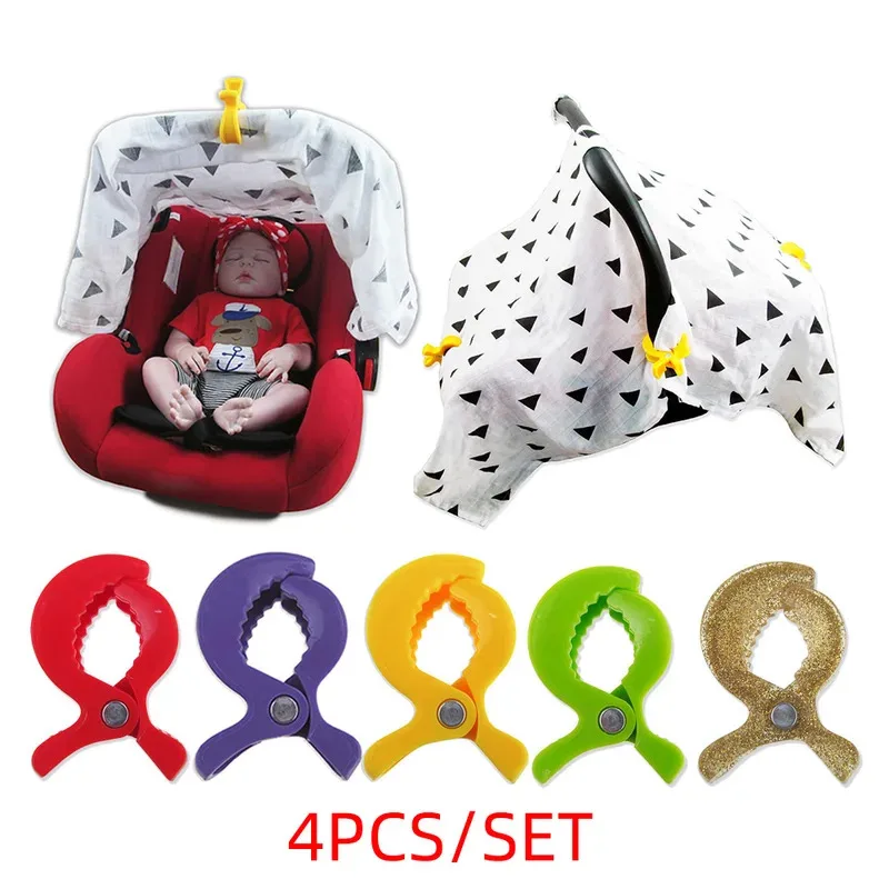 1/4 stücke Baby Bunte Auto Sitz Zubehör Kunststoff Kinderwagen Spielzeug Clip Kinderwagen Kinderwagen Peg Zu Haken Abdeckung Decke Moskito Net clips Image