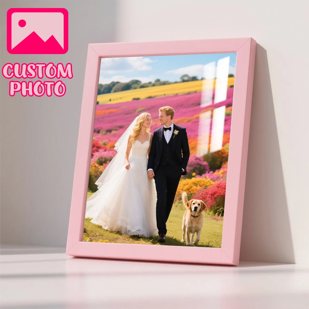 【Maßgeschneidert】 Personalisierter Geschenk-Fotorahmen, personalisierte Bilderrahmen Ihrer Bild als Geschenk, zum Aufhängen an der Wand, Wandkunst Image
