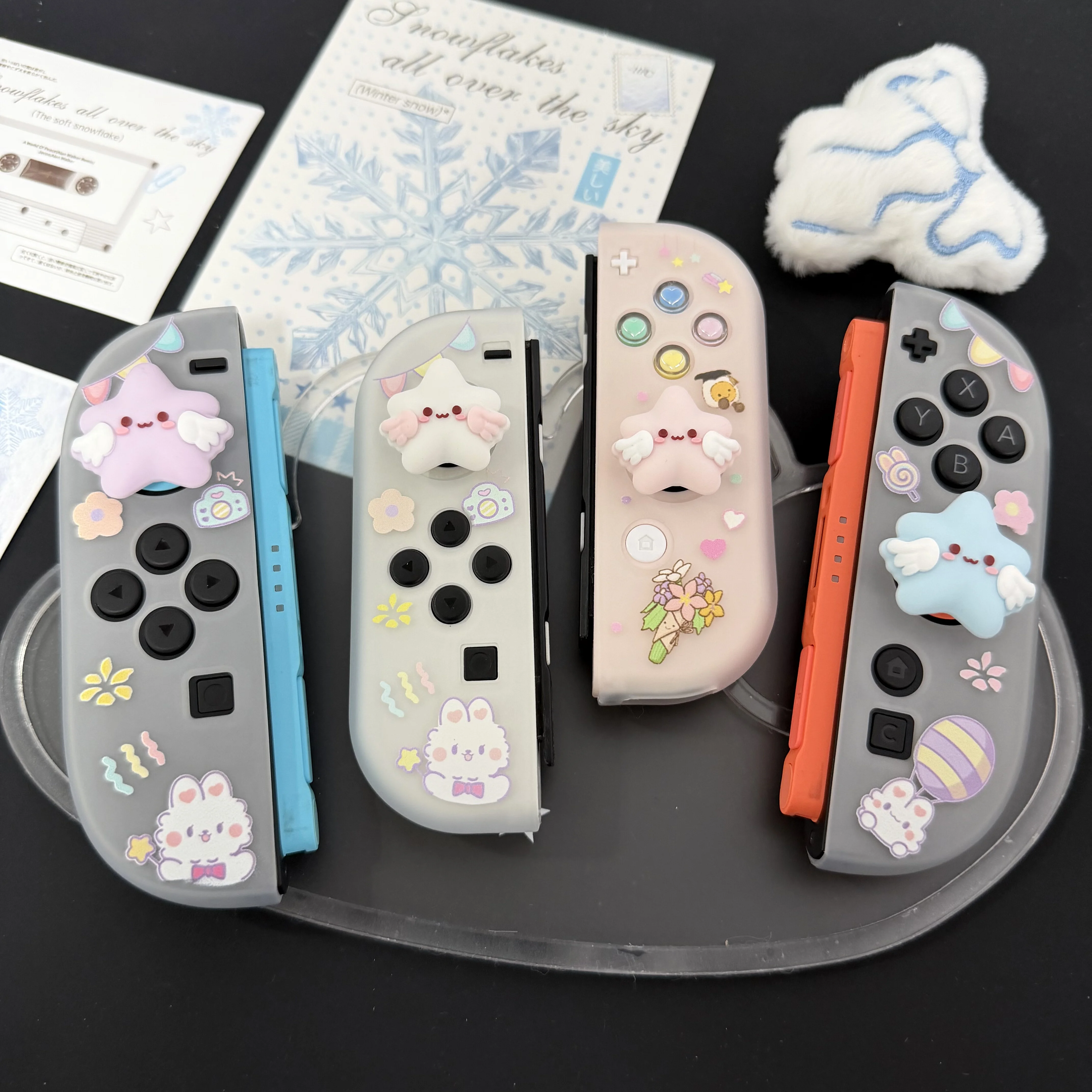 Niedliche Sternflügel-Designs aus weichem Silikon für Nintendo Switch OLED NS 2 PlayStation 5 Controller Joystick-Kappen Image