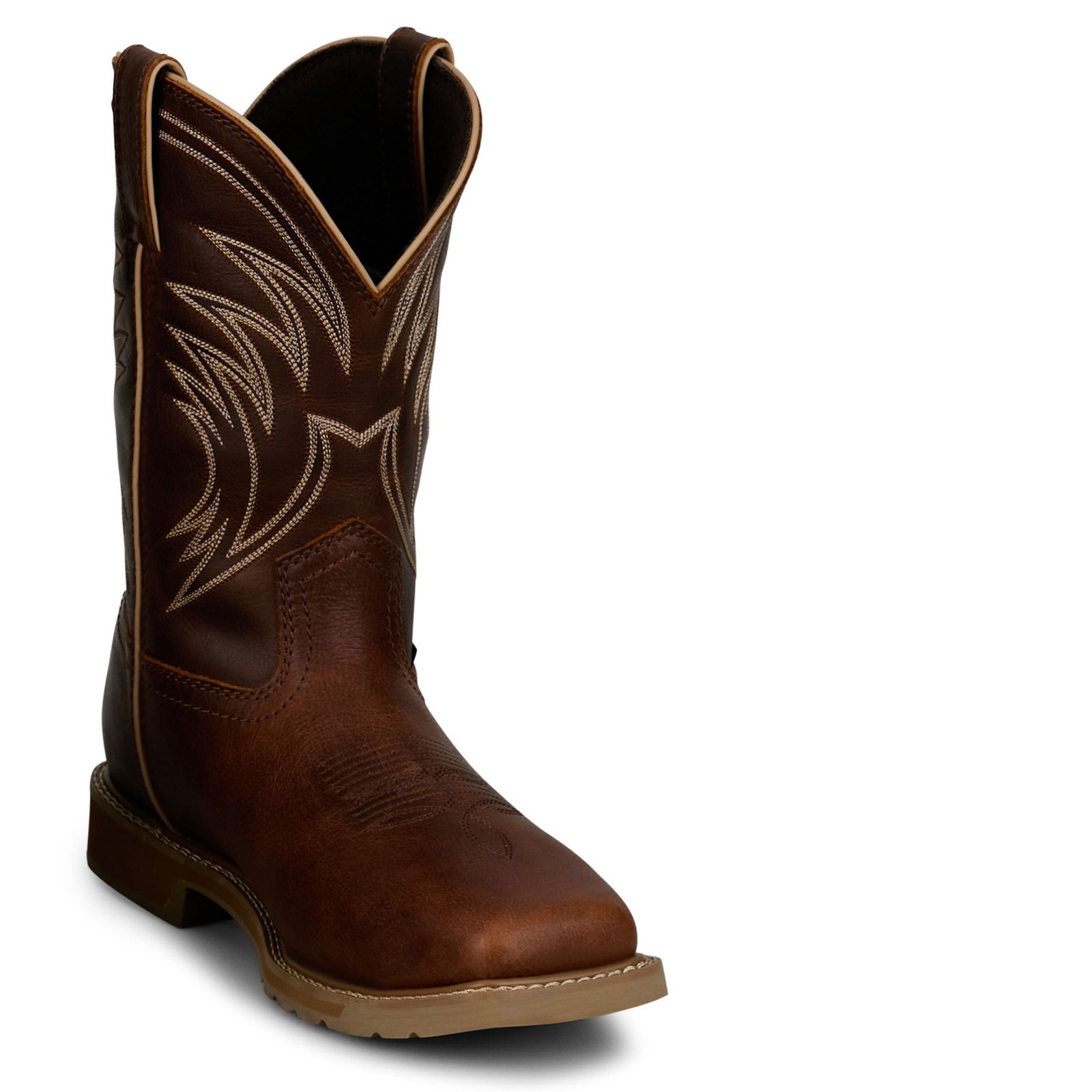Justin Boots Stampede 11" Square Toe - Mens 8 Brown Boot D