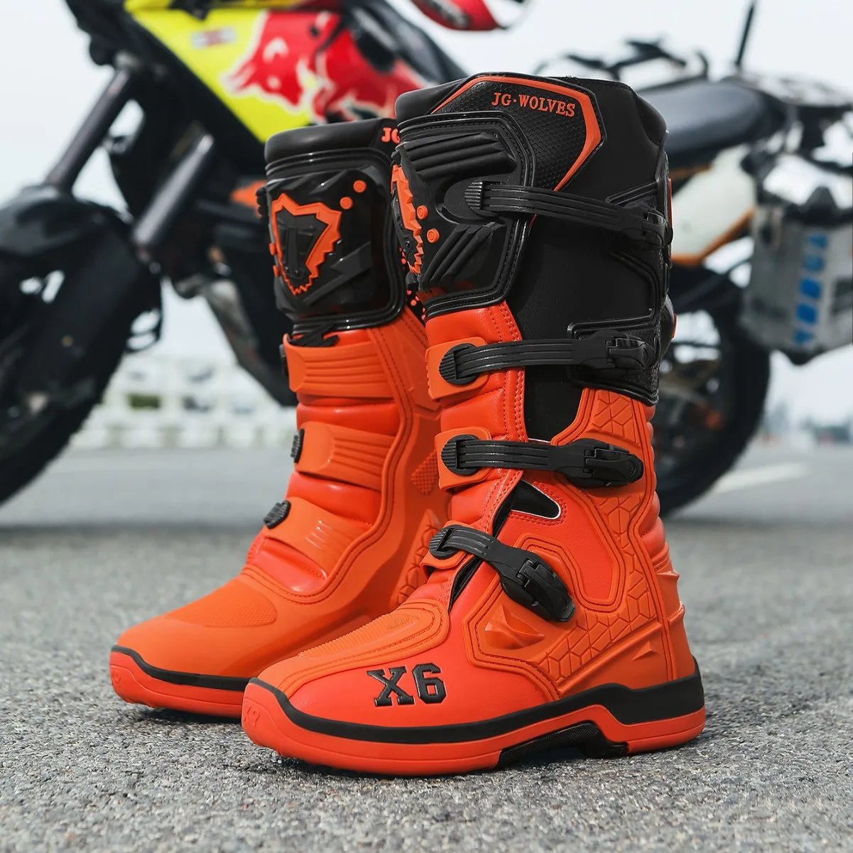 Botte de Moto hommes femmes équitation mi-mollet cheville chaussures de protection Moto équipement de Moto course longues bottes de Moto hommes