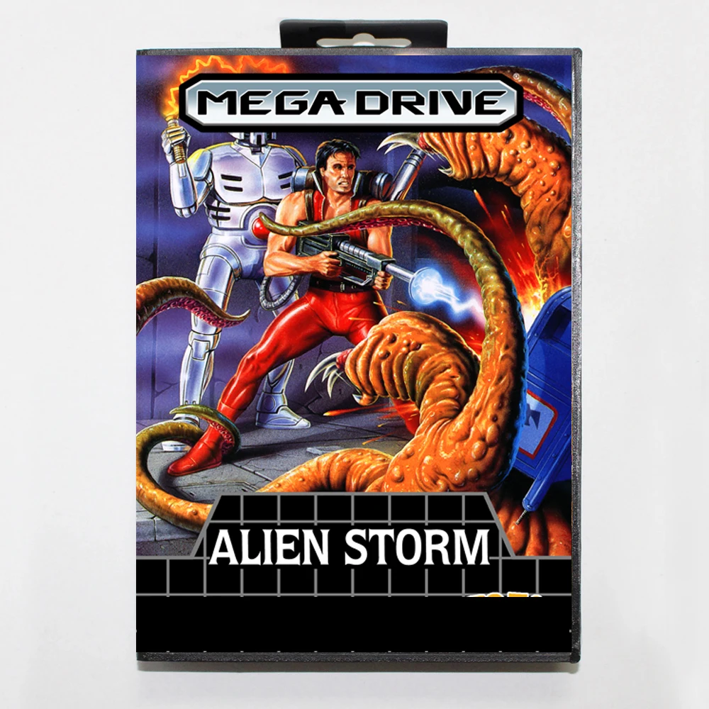 New Arrival Alien Storm MD Game Card 16 Bit BR Cover for Sega Megadrive Genesis Video Game Console Cartridge