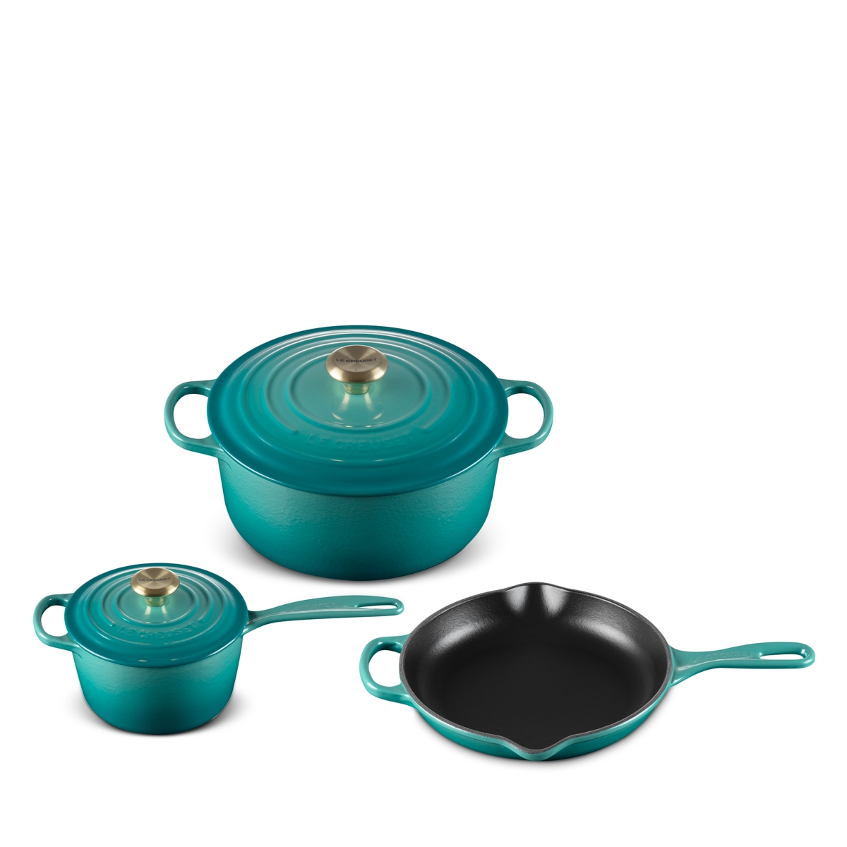Le Creuset 5-Piece Cast Iron Cookware Set - Bleu Riviera
