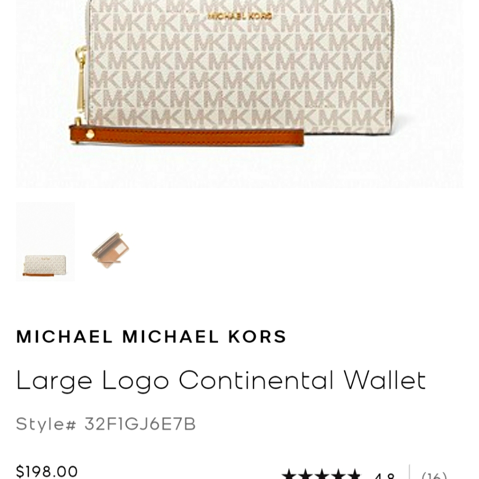 Michael Kors Bags | Brand New Mk Vanilla Continental Wallet. Nwot | Color: Cream/Tan | Size: Large