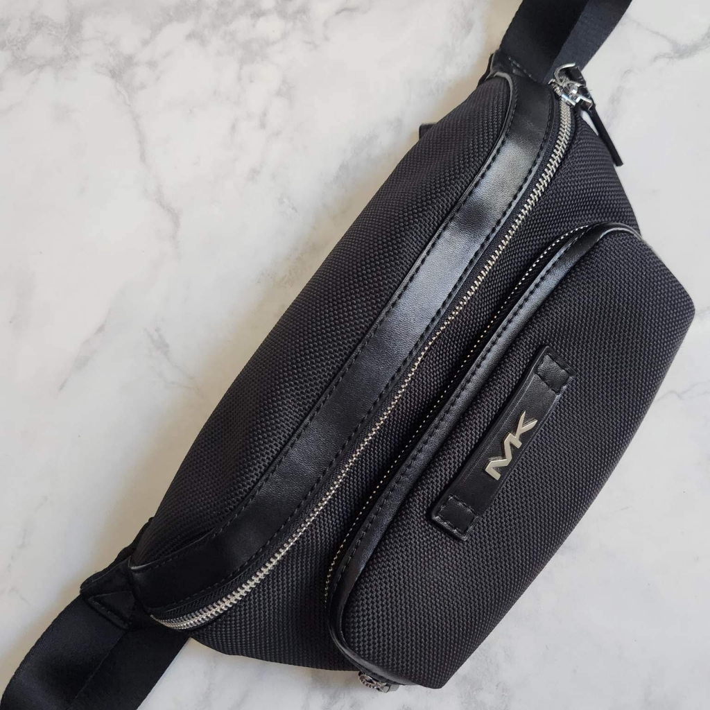 Michael Kors Bags | Authentic Kent Woven Belt Bag Logo Mk Michel Kors | Color: Black | Size: Os