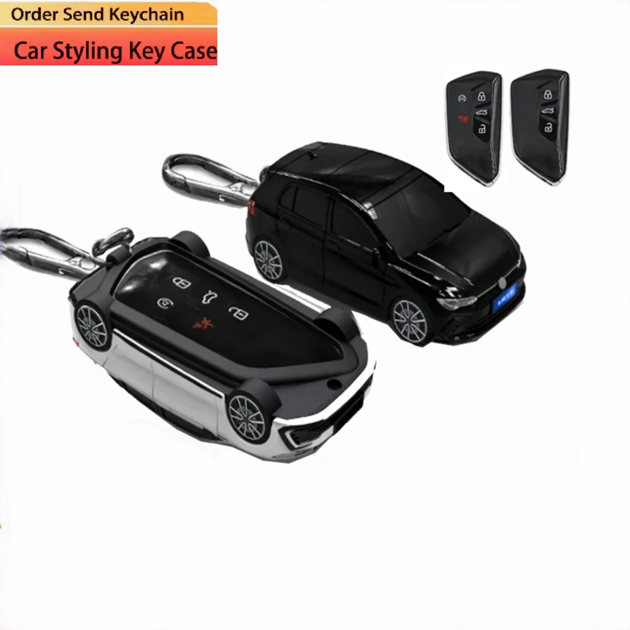 Custodia per chiave auto per modelli Golf 8, compatibile con VW Mk8 GTI GTD R ID3 ID4 2020 2022 2024, con 3 o 5 pulsanti, portachiavi e cover per telecomando