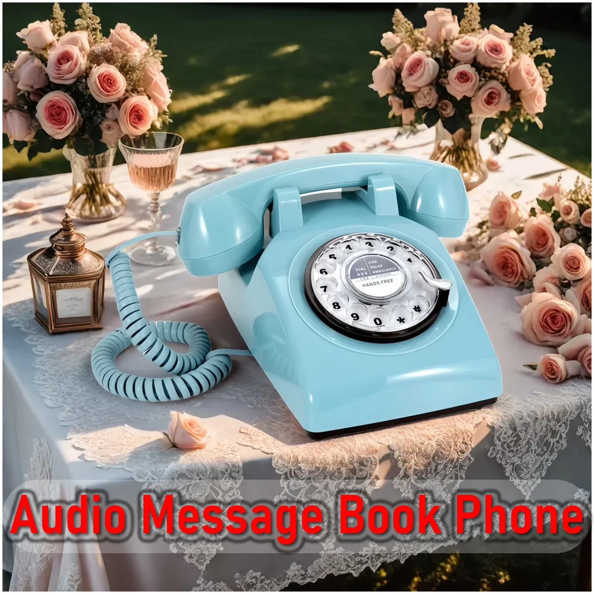 Retro audio message book phone rotary dial wedding guestbook phone banquet guest audio sign-in book telephone
