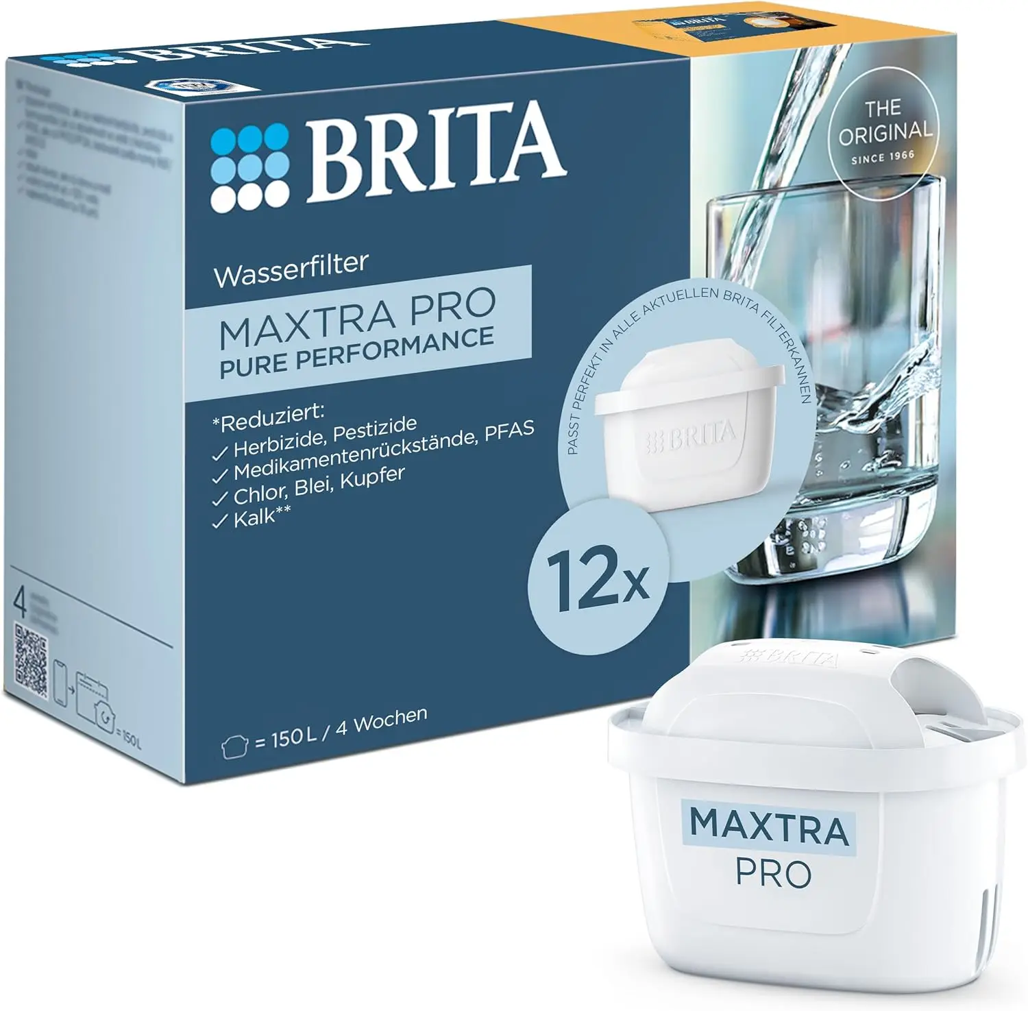Wasserfilterkartusche MAXTRA PRO Pure Performance (All-in-1) 12er-Pack Jahrespack – Original Ersatz-Wasserfilter für BRITA Image