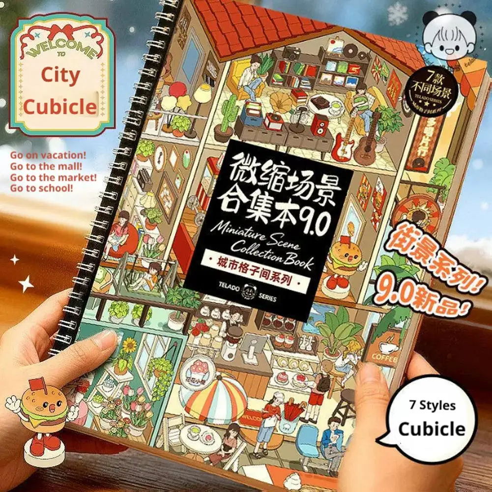 Kawaii Neujahrs-Miniaturszenen-Kollektion 9.0 3D-Tagebuch-Landschaftsaufkleber DIY Taschenhütten-Szene Studentengeschenke Image