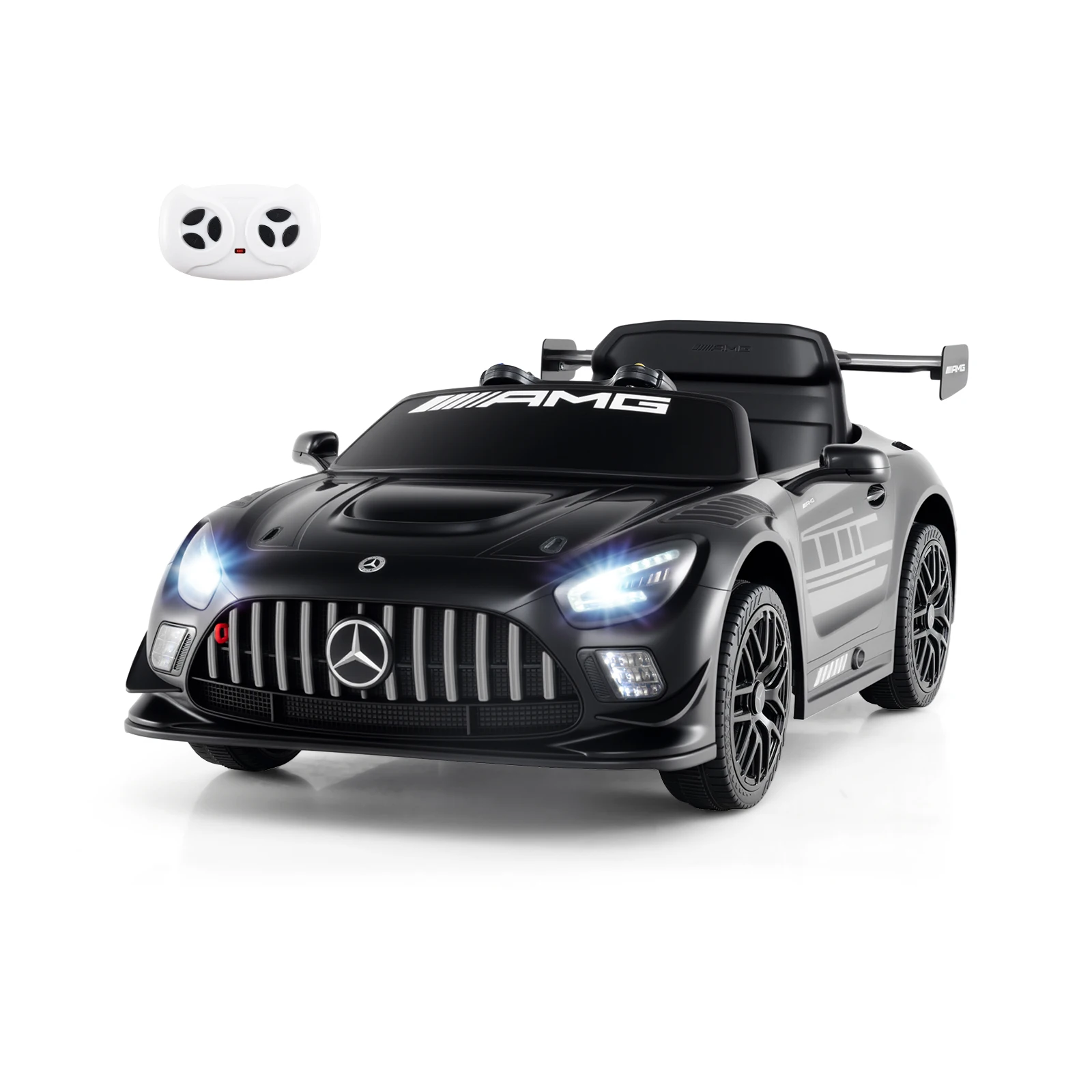 Voiture électrique pour enfants, voiture électrique 12 V pour enfants avec télécommande, 3 vitesses, lumières LED et musique, véhicule électrique