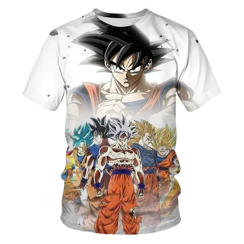 2026 Dragon Ball T-Shirt Kinder 3D T-Shirt Mode Kinder Jungen Kurzarm Rundhals Lässig Anime Super Saiya Wukong Image