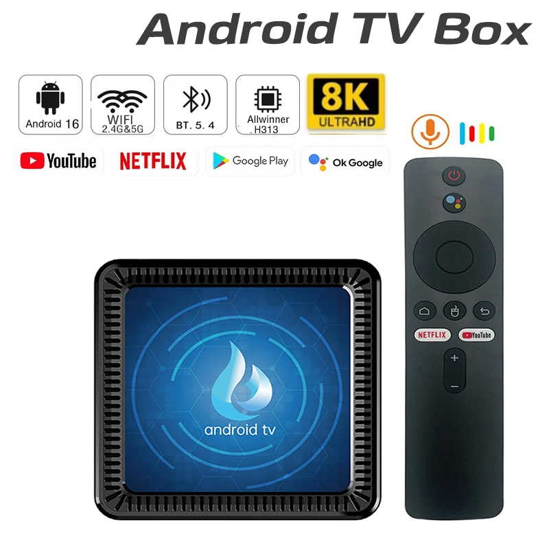 Q17 AllwinnerH313 Smart TV Box Android16 TVBox 8K AV Google Voice Netflix 128GB Großer Speicher Streaming-Mediaplayer BT5.4 ATV Image