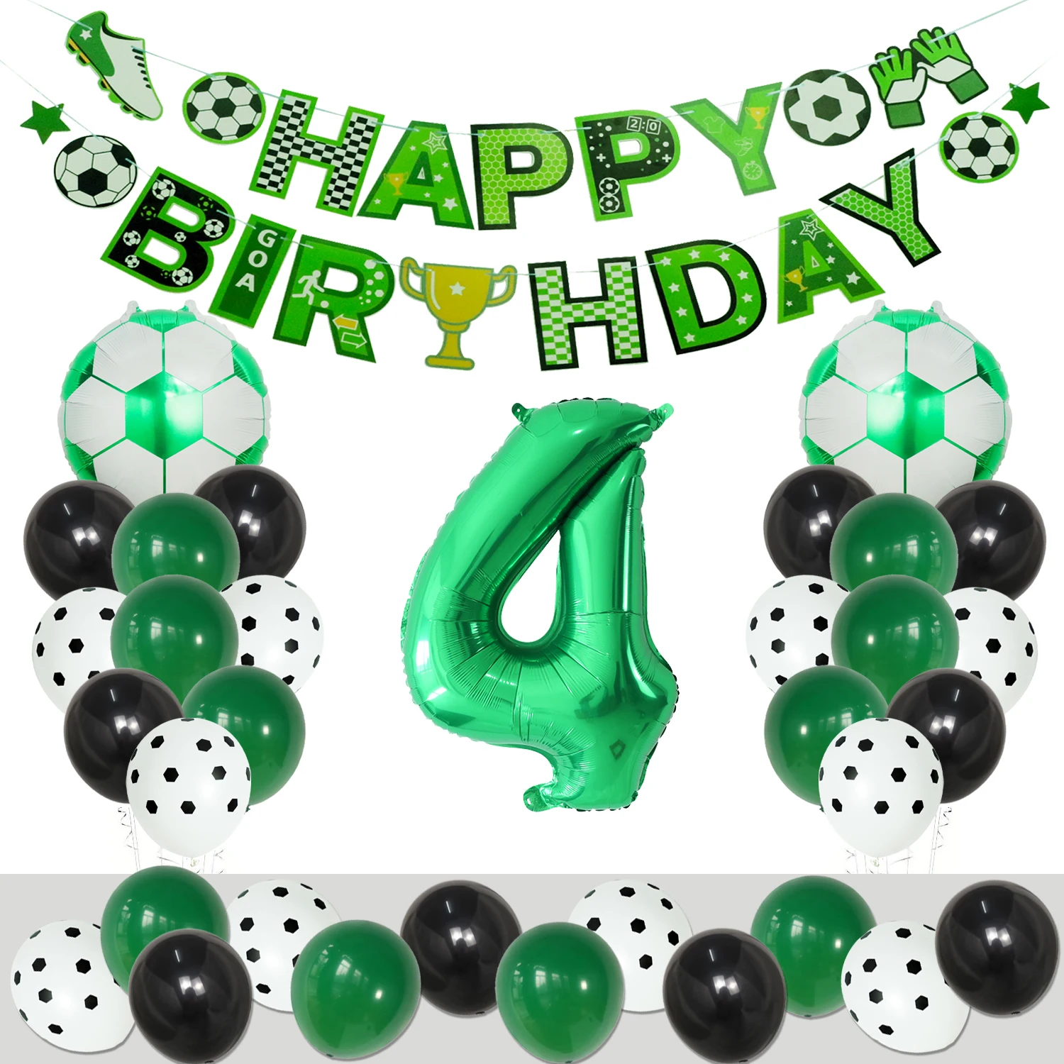 1 Set Fußball-Folienballons Set Süßigkeiten-Geschenkboxen Fußball-Geburtstagsparty-Dekorationszubehör Kinder-Geburtstagsgeschenke Globos Image