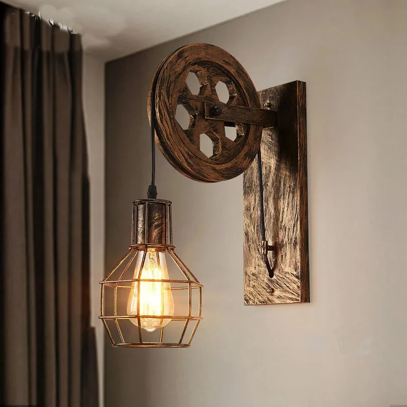 Vintage Wand Lampen Led Wandleuchter Retro Wand Leuchten Heberolle Schlafzimmer Lampe Industrielle Wind Spiegel Licht