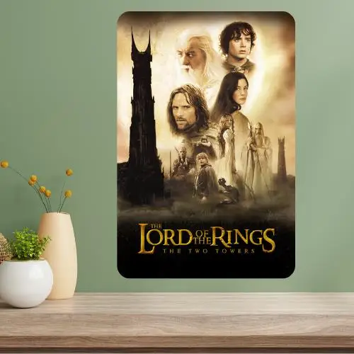 Metallposter-Schild „Two Towers Classic Movie“ Image