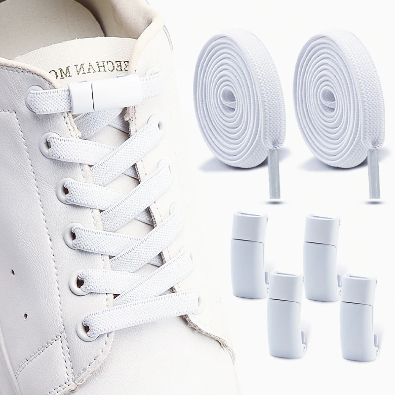 Magnetische Schnürsenkel für Sneaker, elastische Schnürsenkel ohne Binden für Erwachsene und Kinder, elastische Schnürsenkel ohne Binden, Schuhzubehör, 1 Paar/2 Paar Image