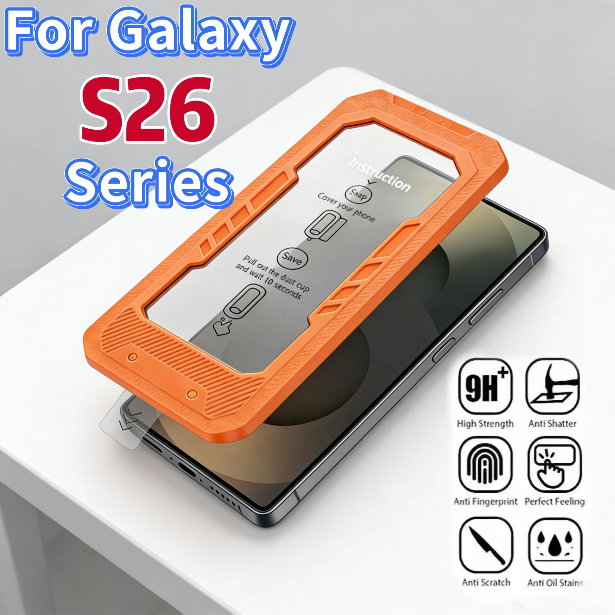 9H HD Gehärtetes Glas Displayschutzfolie für Galaxy S26 S25 S24 Serie, Blasenfrei & Staubfrei, 3er-Pack Image