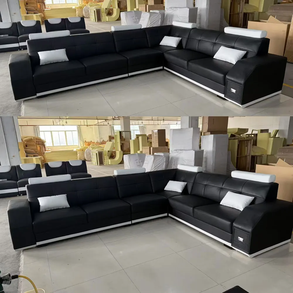 Neues Design L Schwammschaum Kompressionssofa mit Sofagarnitur Möbel Wohnzimmer einzelne modulare Bürosofa-Set Couch Image