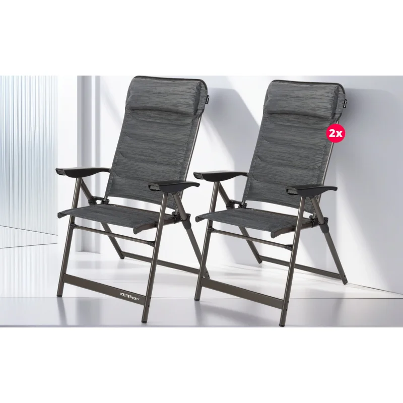 Berger Slimline Klappbare Sessel 2er-Set Anthrazit