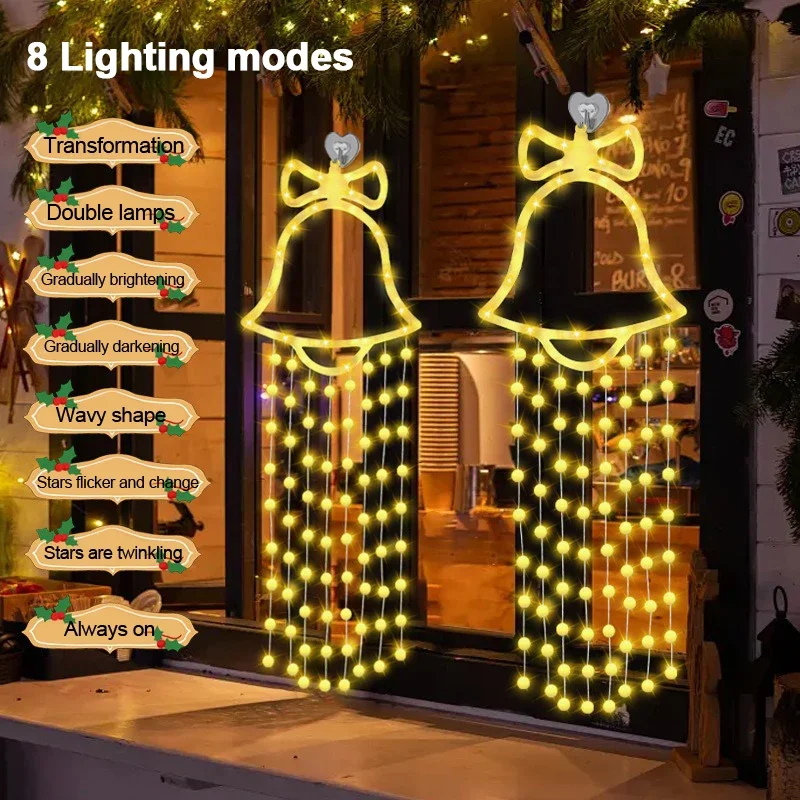 Weihnachten LED Lichterketten Glocke Hängende Dekoration Weihnachtsbaum Dekoration Geburtstag Party Mehrfarbige Atmosphäre Lichterkette